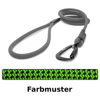 klassische Hundeleine TWIST - M - 145cm - grün mit schwarzen Punkten